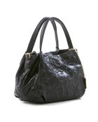 Zwarte leren handtas van Clarissa - 28x20x12 cm