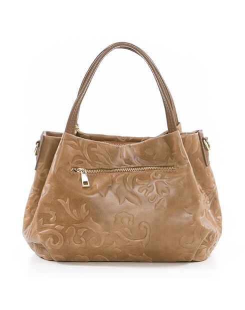 Clarissa cognac leren handtas - 28x20x12 cm