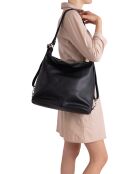 Ylenia zwarte leren schoudertas - 39x30x16 cm