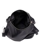 Ylenia zwarte leren schoudertas - 39x30x16 cm