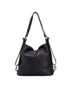 Ylenia zwarte leren schoudertas - 39x30x16 cm