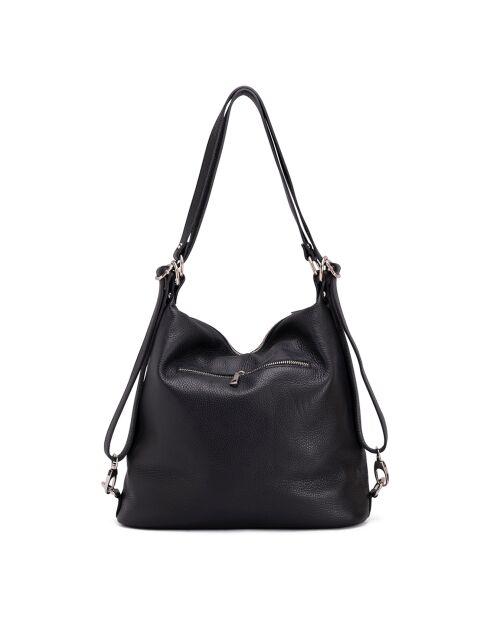 Ylenia zwarte leren schoudertas - 39x30x16 cm