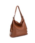 Bandolera Ylenia de piel coñac - 39x30x16 cm