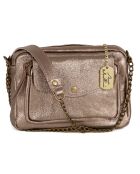 Agnesina bronzen leren schoudertas - 26x19x7 cm