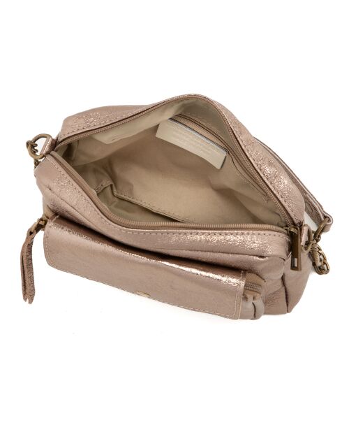 Agnesina bronzen leren schoudertas - 26x19x7 cm