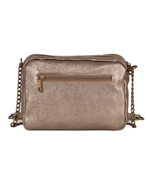 Agnesina bronzen leren schoudertas - 26x19x7 cm