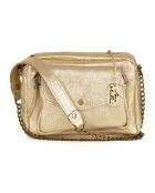 Gouden Agnesina leren schoudertas - 26x19x7 cm