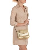 Gouden Agnesina leren schoudertas - 26x19x7 cm