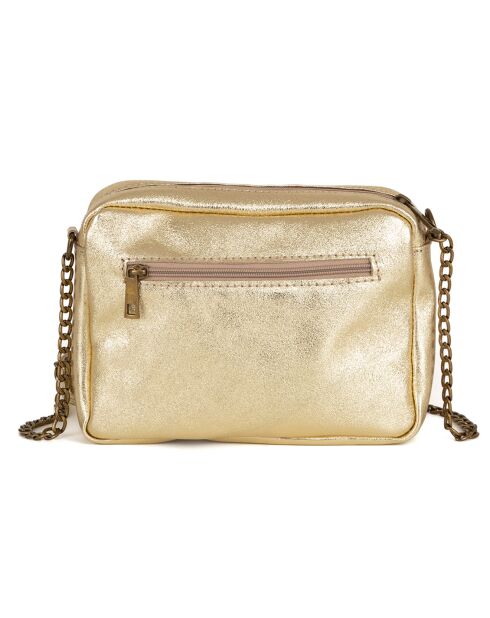 Gouden Agnesina leren schoudertas - 26x19x7 cm