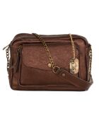 Agnesina leren schoudertas koperbruin - 26x19x7 cm