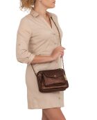 Agnesina leren schoudertas koperbruin - 26x19x7 cm