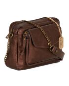 Agnesina leren schoudertas koperbruin - 26x19x7 cm