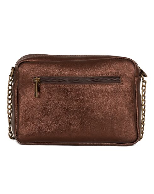 Agnesina leren schoudertas koperbruin - 26x19x7 cm