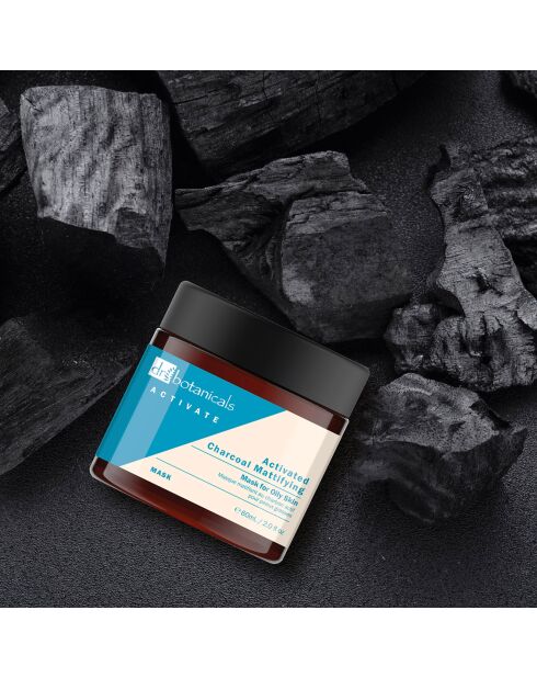 Masque Matifiant au Charbon actif pour peau grasse - 60 ml