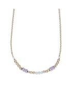 Collier en Argent doré à l'or fin, Perles en Cristal & Quartz
