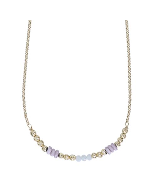 Collier en Argent doré à l'or fin, Perles en Cristal & Quartz