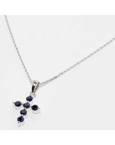Pendentif Kyra Saphirs 0.57 ct or blanc