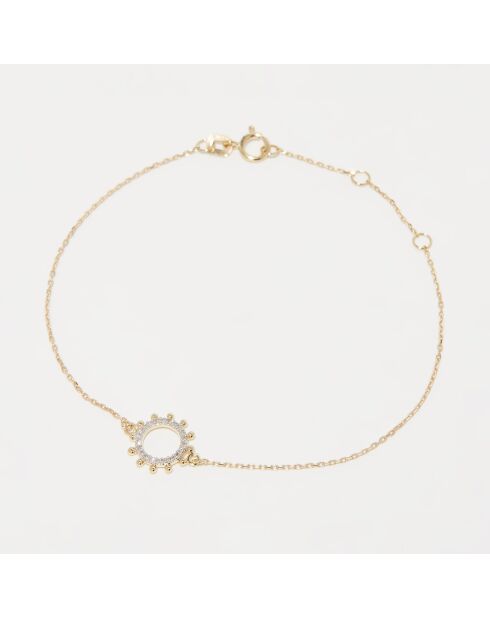 Brazalete de oro amarillo y diamantes de 0,06 quilates