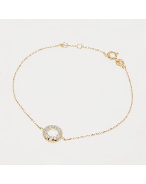 Brazalete de oro amarillo y diamantes de 0,04 quilates