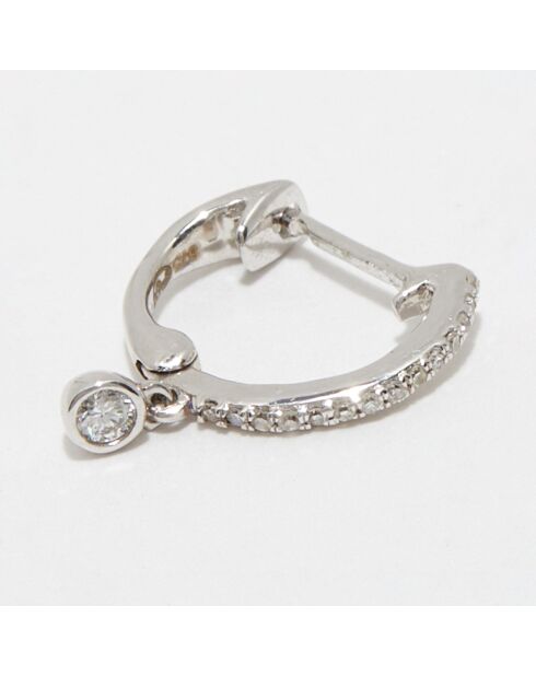 Boucle d'oreille Unitaire Charms Diamants 0.048 ct or blanc