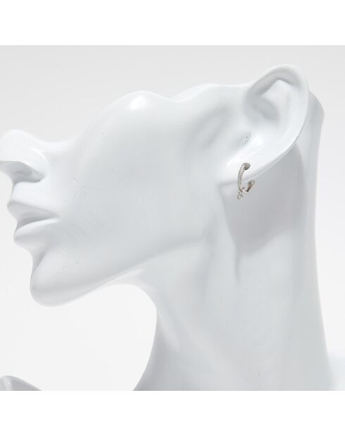 Boucle d'oreille Unitaire Charms Diamants 0.048 ct or blanc