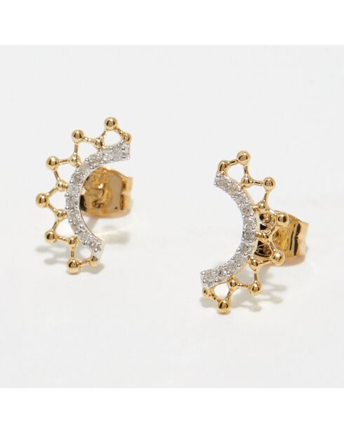 Diamantohrringe aus 0,06 Karat Gelbgold