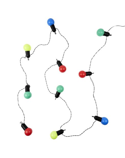 Guirlande ampoules multicolores extérieur LED rouge/vert/bleu - 270x10.4x5 cm