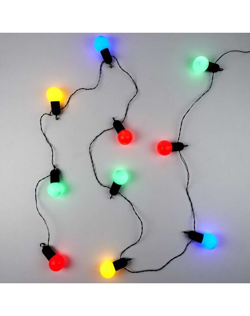 Guirlande ampoules multicolores extérieur LED rouge/vert/bleu - 270x10.4x5 cm