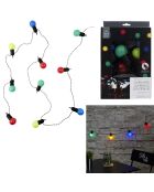 Guirlande ampoules multicolores extérieur LED rouge/vert/bleu - 270x10.4x5 cm