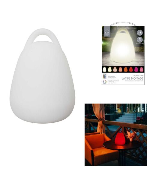 Lampe extérieur avec poignée + télécommande multicolore - 18x25x18 cm
