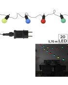 Guirlande ampoules multicolores LED multicolore - 1250x5x5 cm