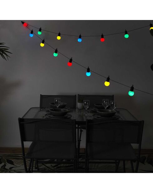 Guirlande ampoules multicolores LED multicolore - 1250x5x5 cm