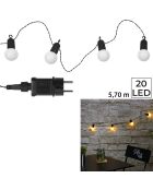 Guirlande ampoules blanches LED blanche - 1250x5x5 cm