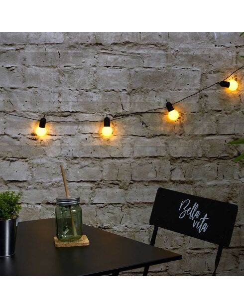 Guirlande ampoules blanches LED blanche - 1250x5x5 cm