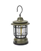 Lampe camping style tempête verte - 10x16.6x10 cm