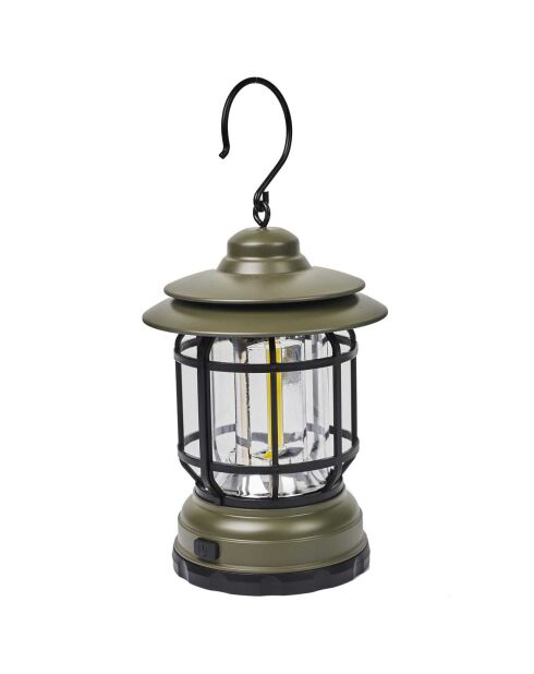 Lampe camping style tempête verte - 10x16.6x10 cm
