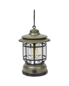 Lampe camping style tempête verte - 10x16.6x10 cm