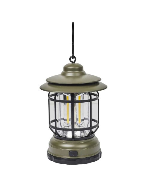 Groene campinglamp in stormstijl - 10x16,6x10 cm