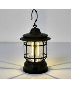 Lampe camping style tempête verte - 10x16.6x10 cm