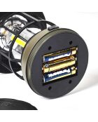 Lampe camping style tempête verte - 10x16.6x10 cm