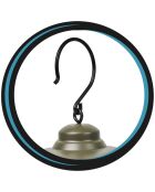Lampe camping style tempête verte - 10x16.6x10 cm
