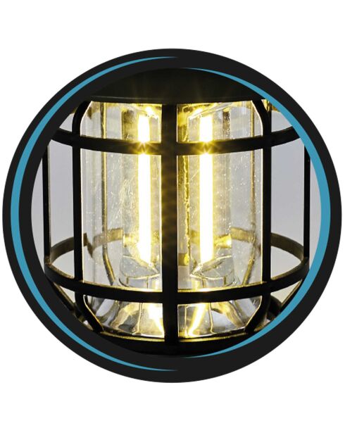 Lampe camping style tempête verte - 10x16.6x10 cm