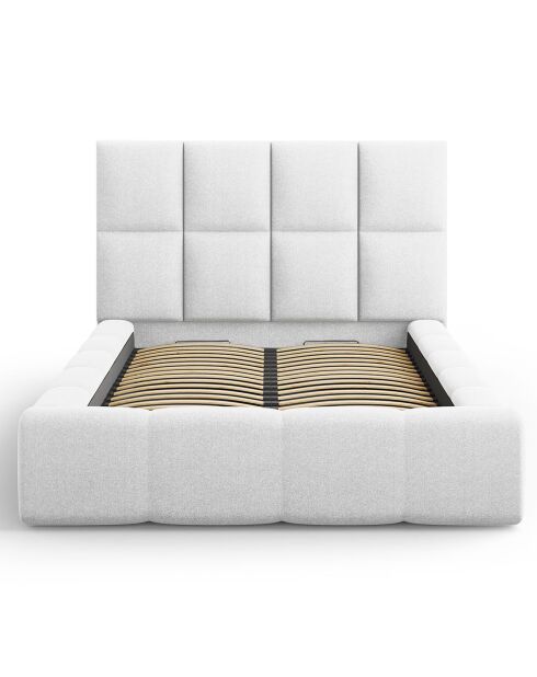 Lit avec coffre de rangement Isa gris clair froid - 230x165x125 cm