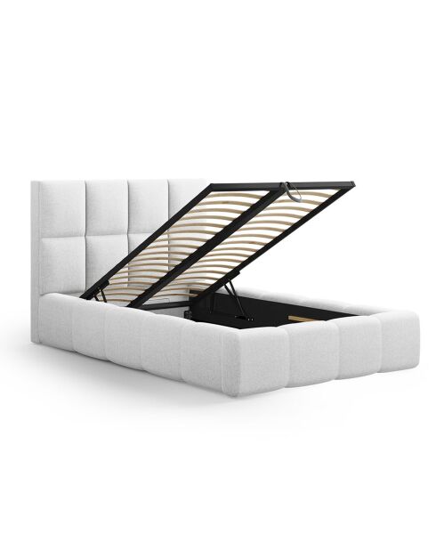 Lit avec coffre de rangement Isa gris clair froid - 230x165x125 cm