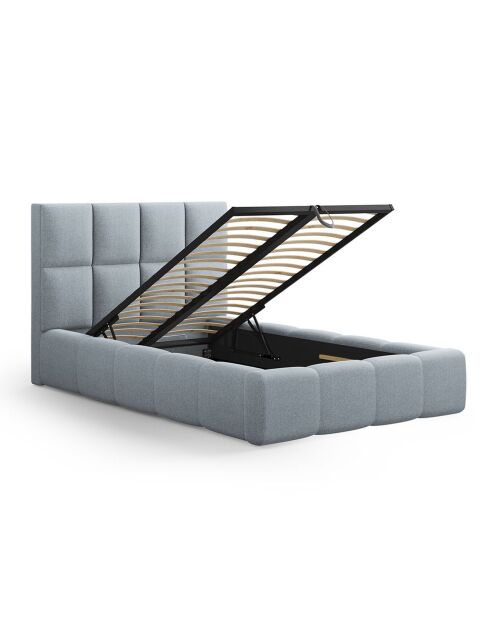 Lit avec coffre de rangement Isa bleu clair - 230x165x125 cm