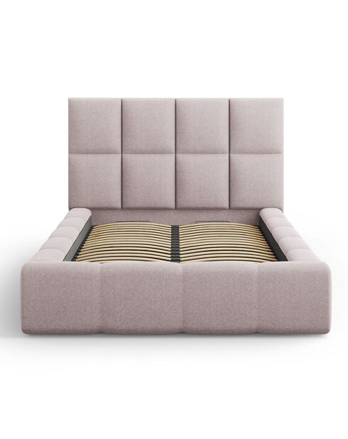 Lit avec coffre de rangement Isa rose - 230x165x125 cm