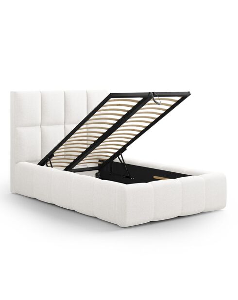 Lit avec coffre de rangement Isa blanc - 230x165x125 cm