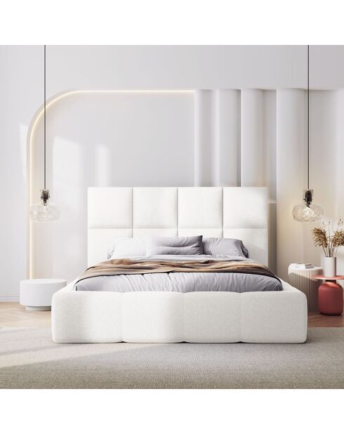 Lit avec coffre de rangement Isa blanc - 230x165x125 cm