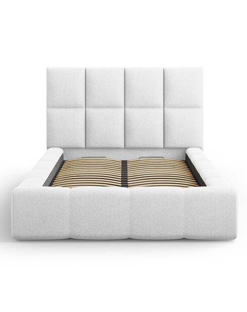 Lit avec coffre de rangement Isa gris clair froid - 230x185x125 cm