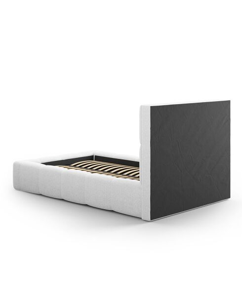 Lit avec coffre de rangement Isa gris clair froid - 230x185x125 cm